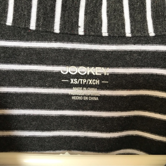 Super Cute Short Jockey Tee Dress Collar/Short Sleeves SzS Blk/Wht Stripes - Picture 3 of 7